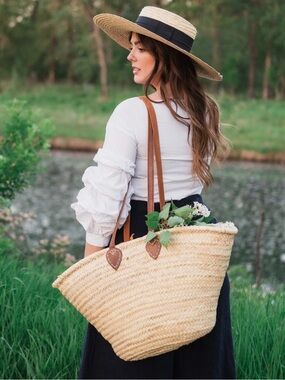 NWOT Jumbo 100% all natural jute woven Tote Bag plus matching bag,cottage core